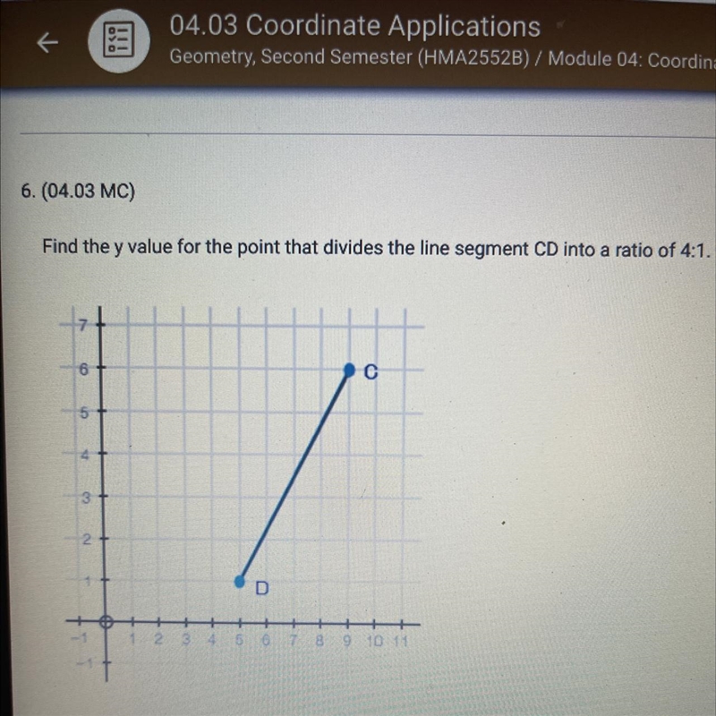 Y value for the point that divides the line segment CD into a ratio of 4:1-example-1