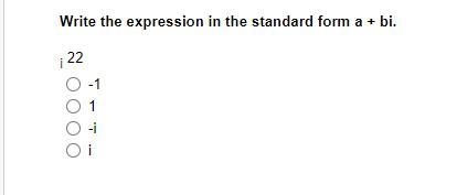 Write the expression in the standard form a + bi.-example-1