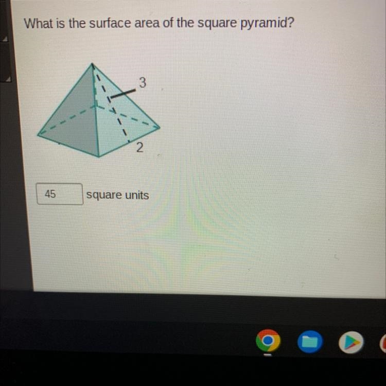 What is the surface area of the square pyramid?-example-1