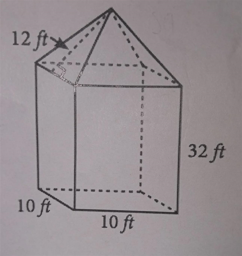 A birdhouse is constructed of a rectangular prism with a square base and a square-example-1