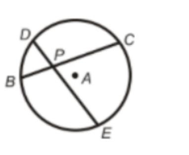 in the circle below, find the measure of ∠CPE if the measure of arc BE = 100°, the-example-1