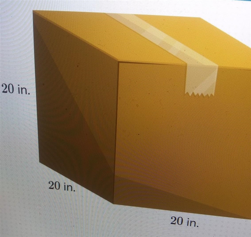 Grey's grandmother stores her picture frames in a box Each side of the box is 20 inches-example-1