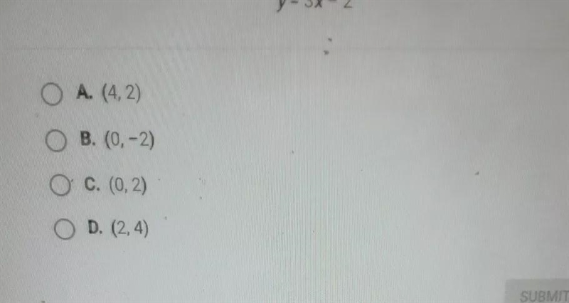 Question 5 of 19 What is the solution to the system of equations graphed below?-example-1