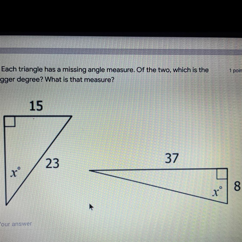 Which of the two is the bigger degree? what is the measure?-example-1