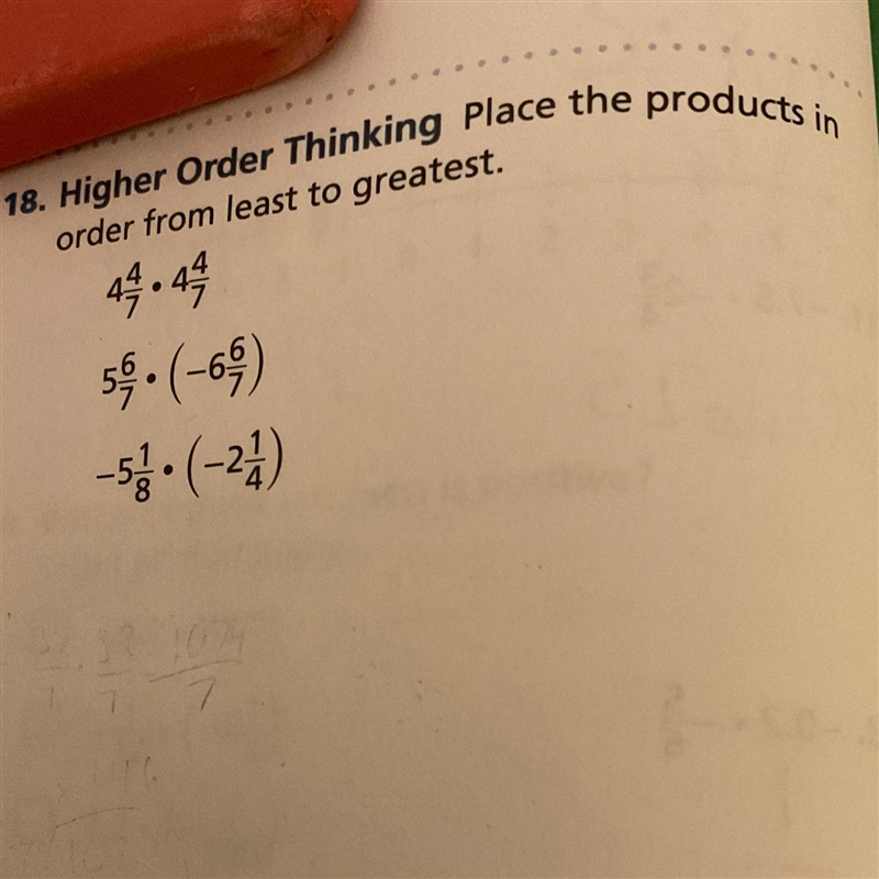 Place the products in order from least to greatest. Pls help!-example-1