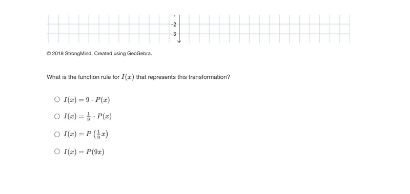 Examine the following graph, where exponential function P(x) undergoes a transformation-example-2