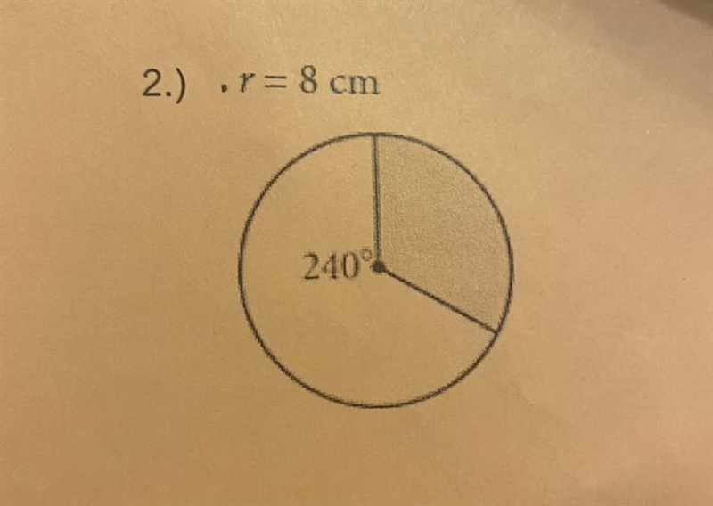 Exercises 1-8, find the area of the shaded region. The radius of each circle is r-example-1