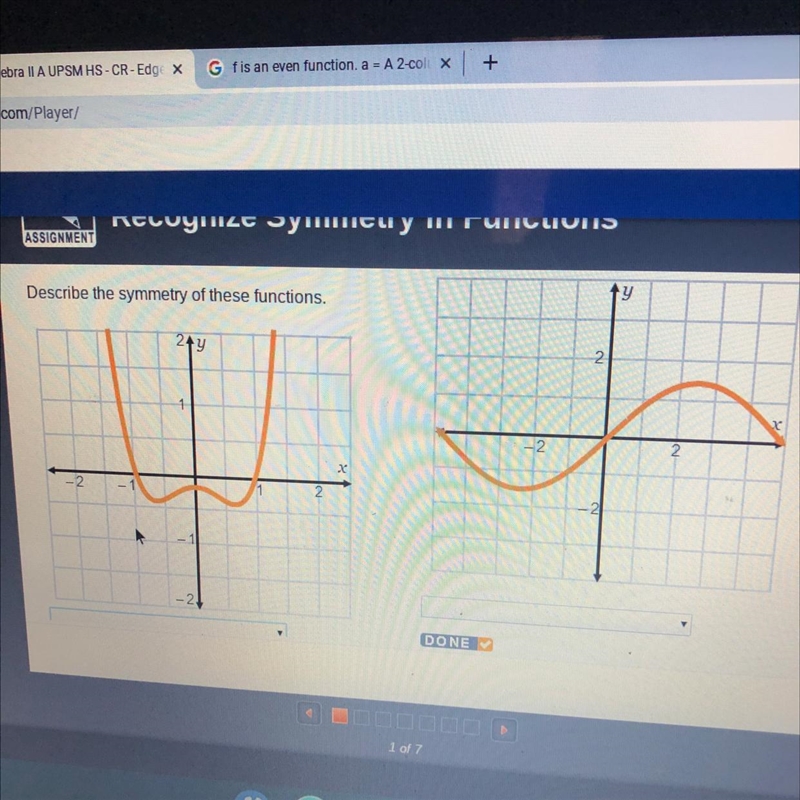 Describe the symmetry if these functions-example-1