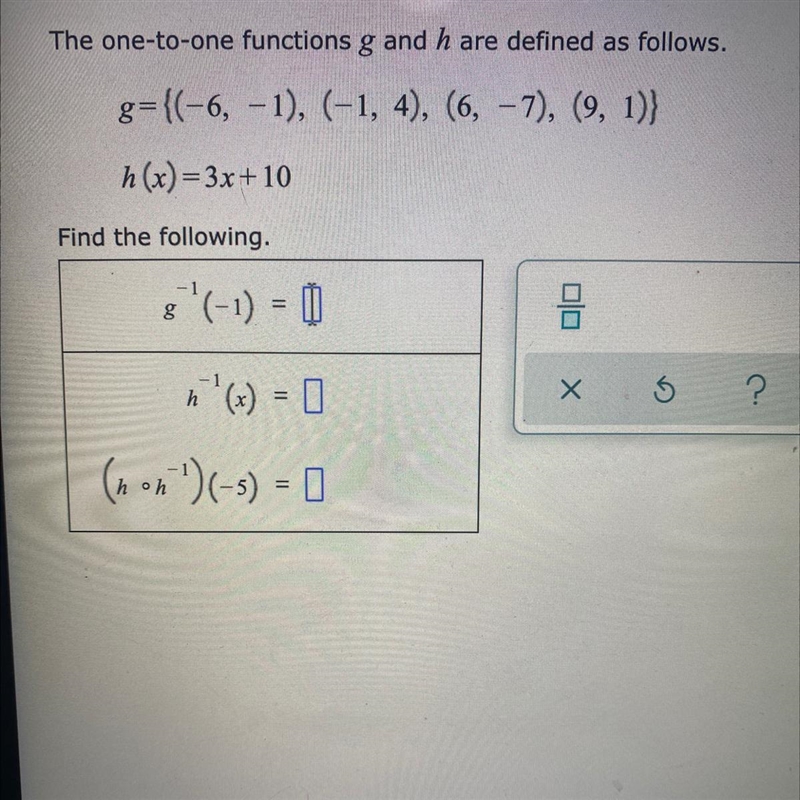 The 1 to 1 functions G & H are defined as follows:-example-1