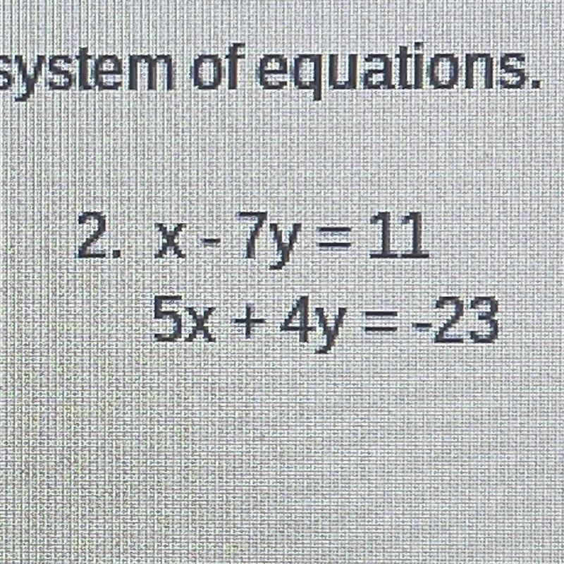 Use Substitution to solve each system of equations.-example-1