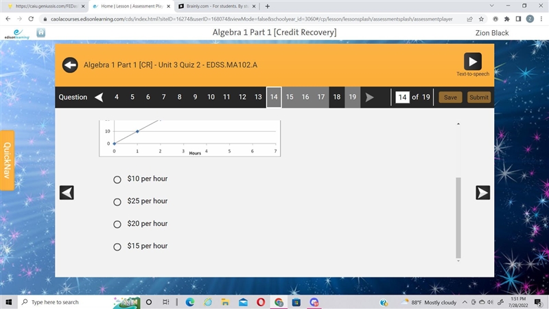 The line graph shown below is of the amount of money astudent earns at a part time-example-2