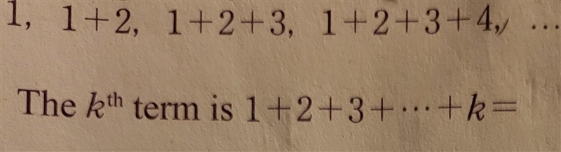 What's the sum Sn of the first n terms of this given sequence? 1, 1+2, 1+2+3, 1+2+3+4, ... The-example-1