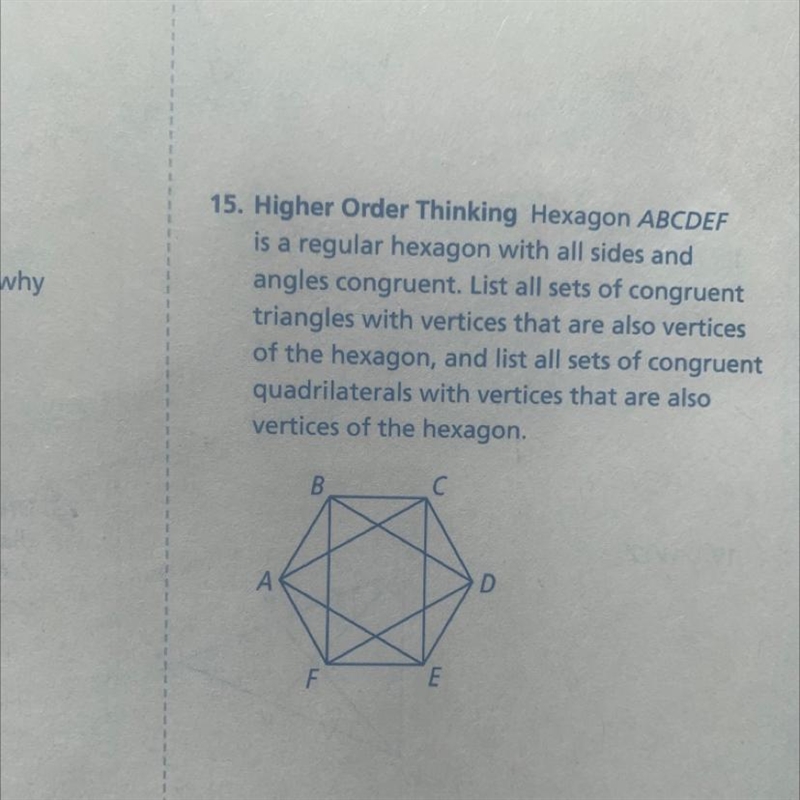 Hexagon is a regular hexagon with all sides and angles congruent. list all sets of-example-1