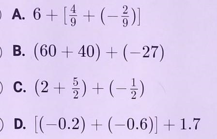 Which expression would be easier to simplify if you used the associativeproperty to-example-1