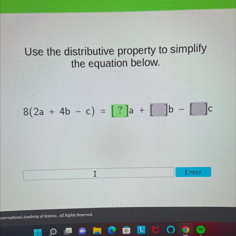 Use distributive property to simplify the equation below Algebra 2-example-1