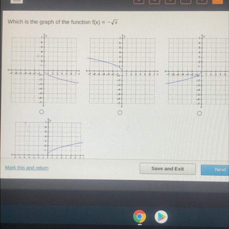 Which is the graph of the function f(x)= - squared x-example-1