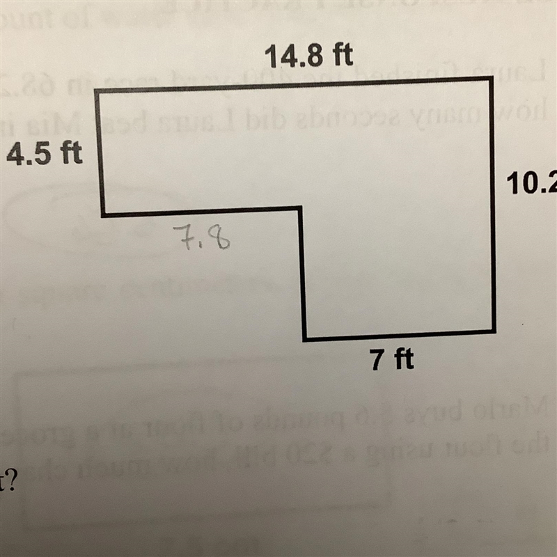 21. A room has a rectangular floor plan as laid out below. Answer the following questions-example-1