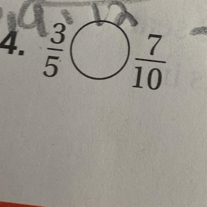 3/5 greater or least 7/10. I need to use compare fractions common numerator-example-1