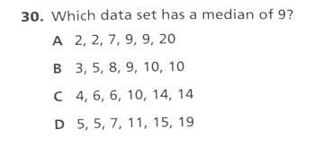 Which data set has a median of 9?-example-1