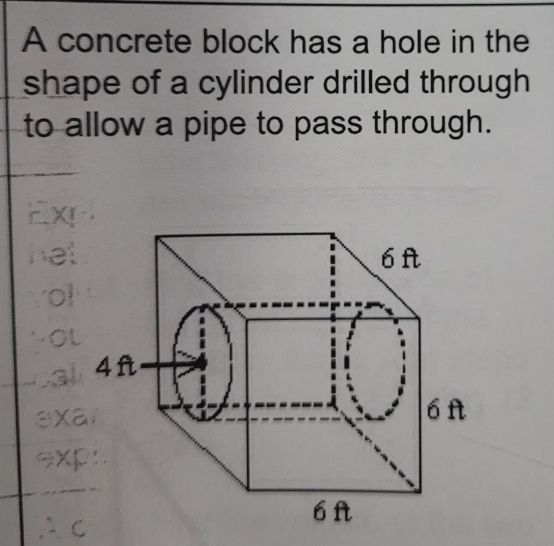 Find the volume of the tunnel created inside the block.-example-1