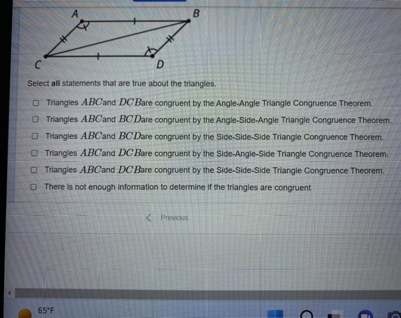 I need guidance on finding true statements about the triangles-example-1