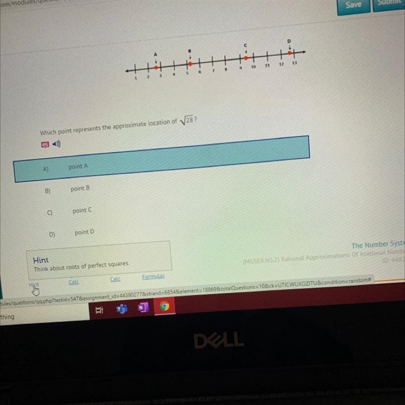 SaveSubmitD23567*9TO111213Which point represents the approximate location of V28?esApoint-example-1