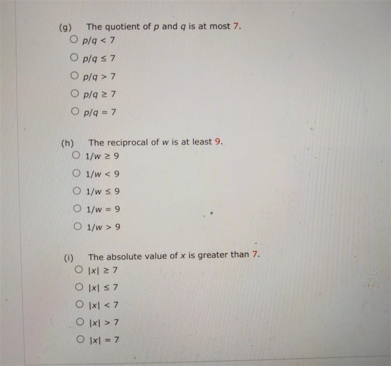 NO LINKS!! Express the statement as an inequality. Part 3​-example-1