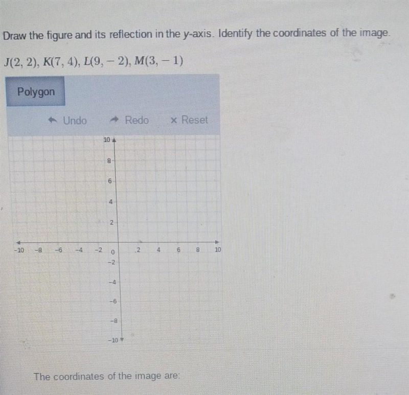 Draw the figure and its reflection in the y-axis. Identify the coordinates of the-example-1