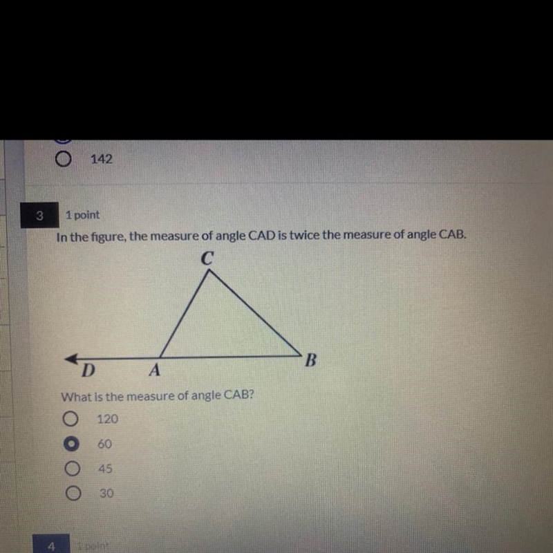 in the figure the measure of angle CAD is twice the measure of angle CAB what is the-example-1