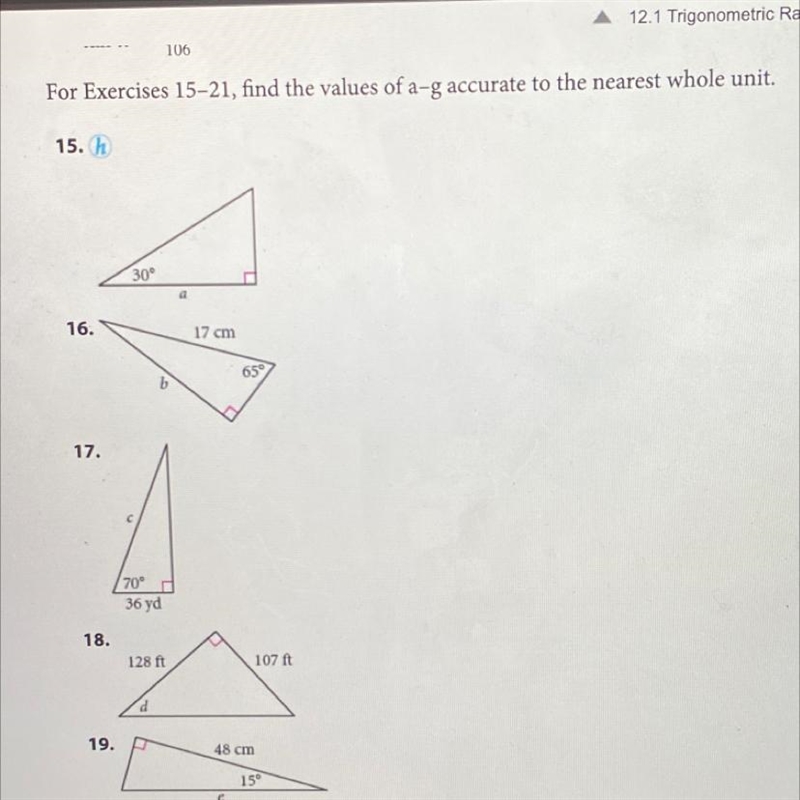 How do I solve for 15? It says to use tan30=20/a-example-1