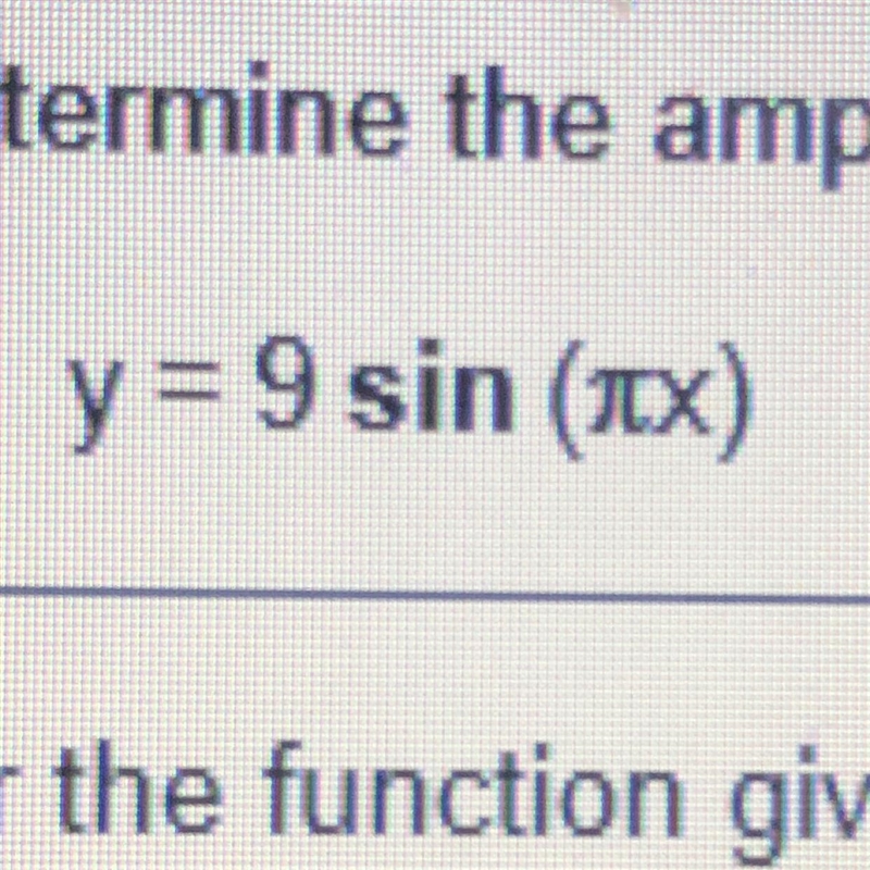 Determine the amplitude and period of the following function without graphing-example-1