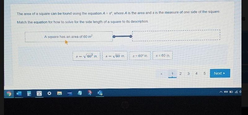 The area of a square can be found using the equation A = s, where A is the area and-example-1