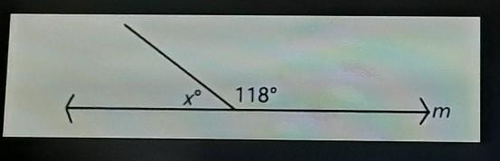 The angles are supplementary. What is the measure of x?A.180B.62.C.72.D.52.-example-1