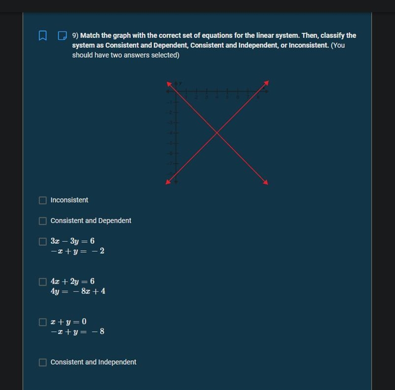 Match the graph with the correct set of equations for the linear system. Then, classify-example-1