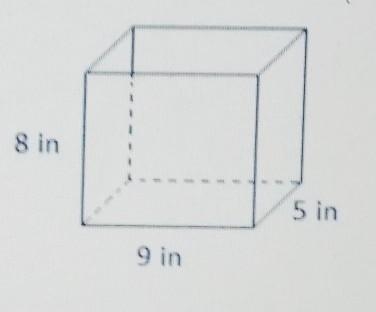 Andrew is building the rectangular prism below with inch cubes. 8 in 5 in 9 in Use-example-1