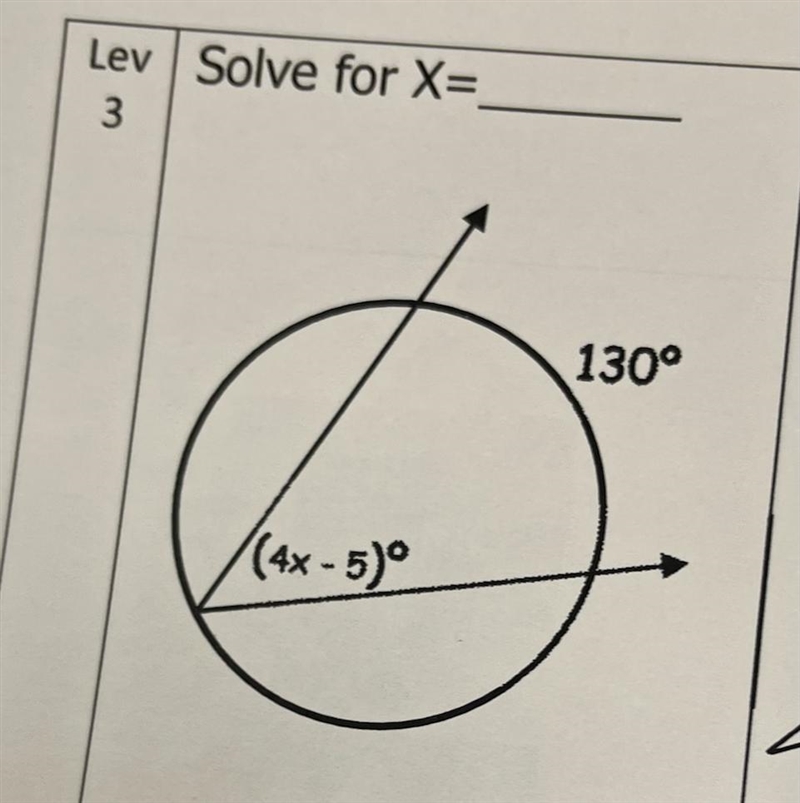 Solve for X= 130 (4x-5)-example-1