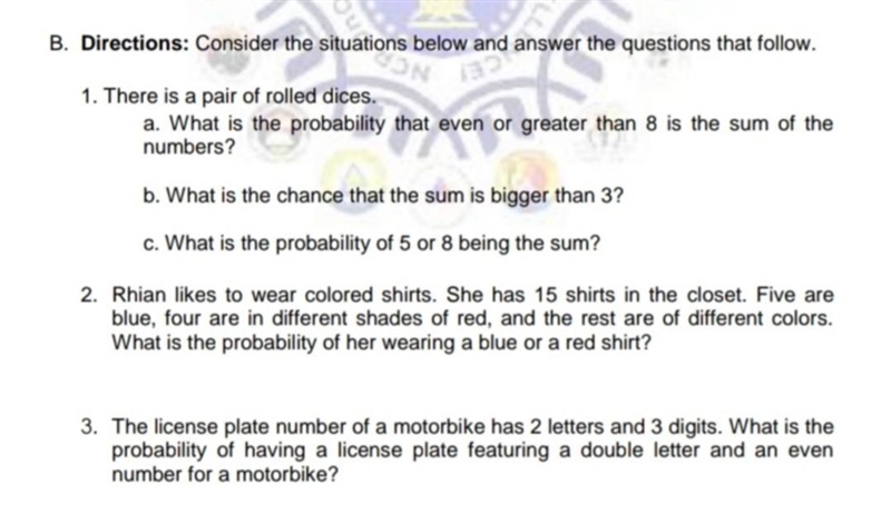 ANSWER THE FOLLOWING:​-example-1