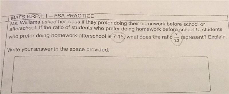 Ms. Williams asked her class if they prefer doing their homework before school to-example-1