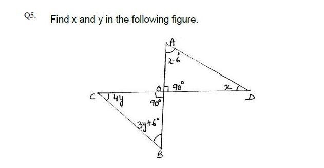 Find x and y in the following figure.-example-1