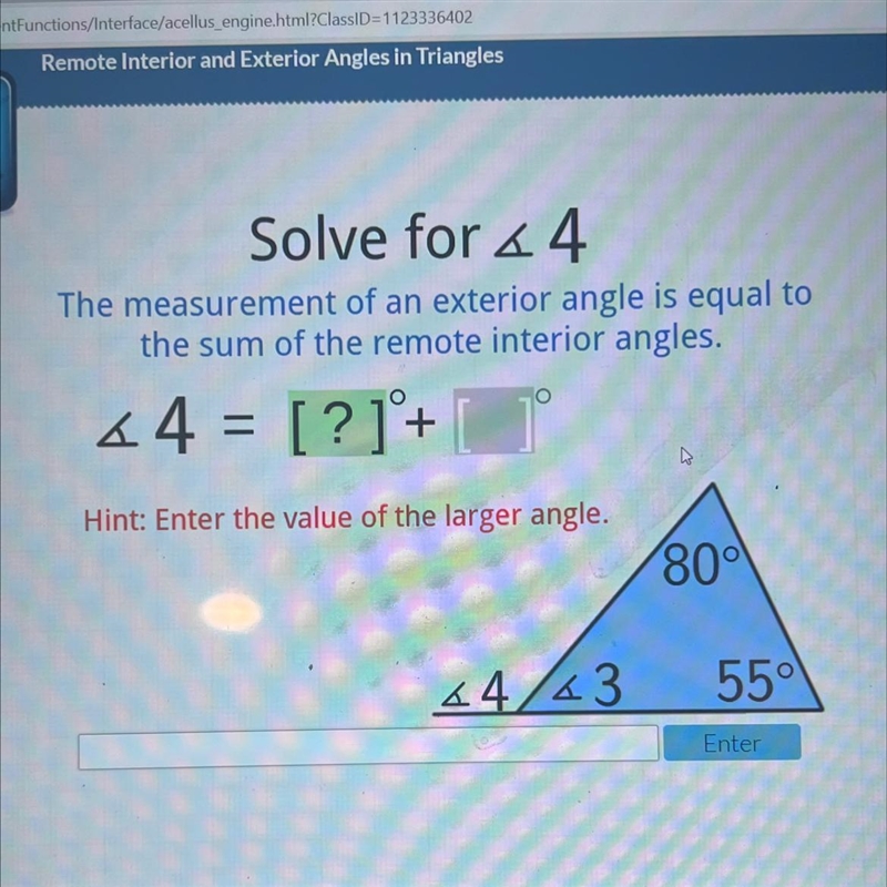 Solve for 24The measurement of an exterior angle is equal tothe sum of the remote-example-1