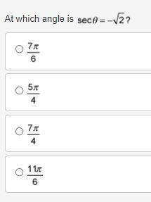 At which angle is secant of theta equals negative radical 2 question mark-example-1