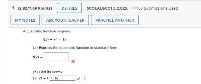 I need help with the first question and x^2-8x is not the right answer-example-1