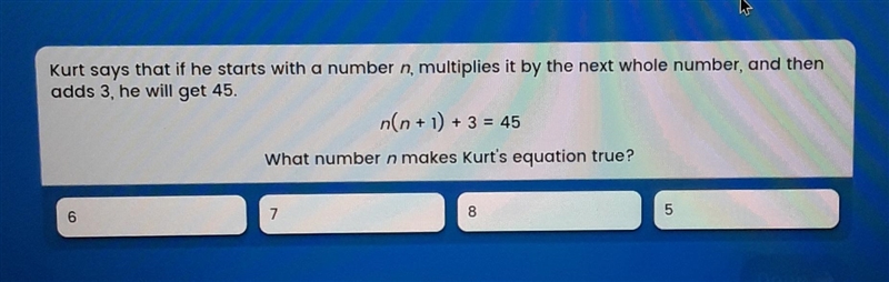 Kurt says that if he starts with a number n, multiplies it by the next whole number-example-1