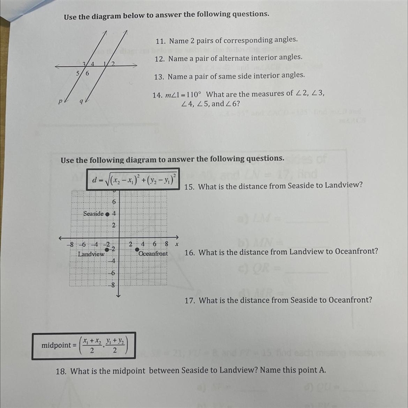 Name 2 pairs of corresponding angles.From 11 to 18 please-example-1