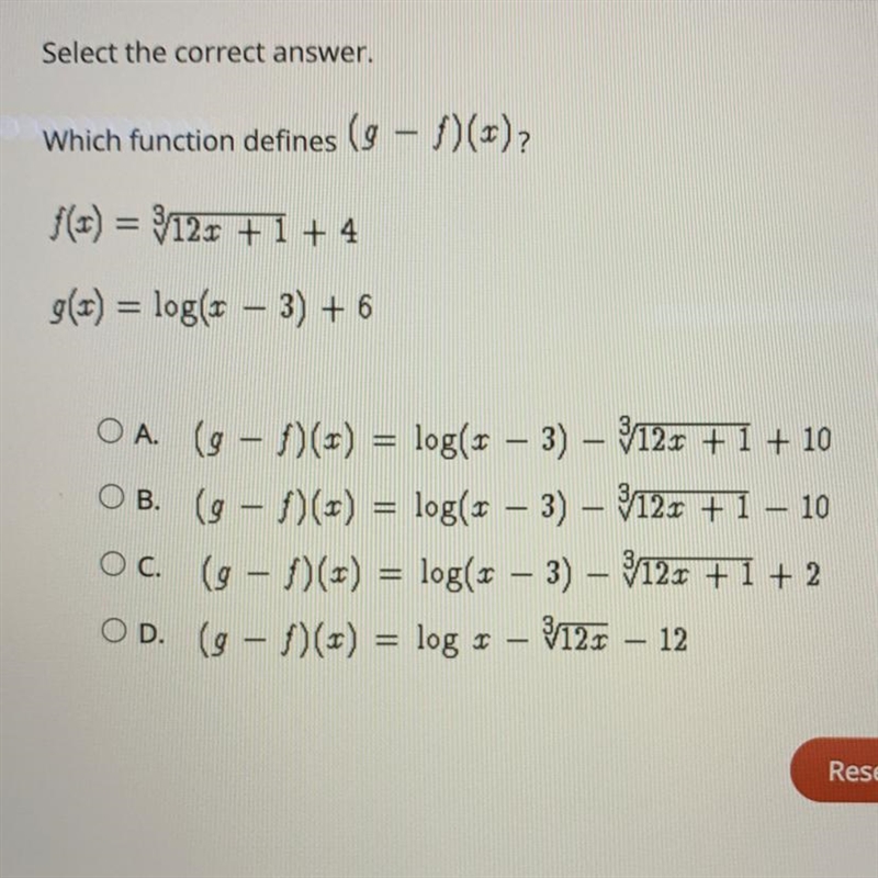 Which function defines (g-f)(x)? Plato-example-1