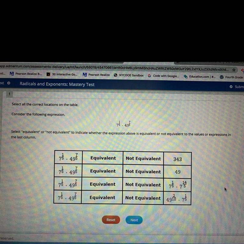 1Select all the correct locations on the table.Consider the following expression.78. 495Select-example-1