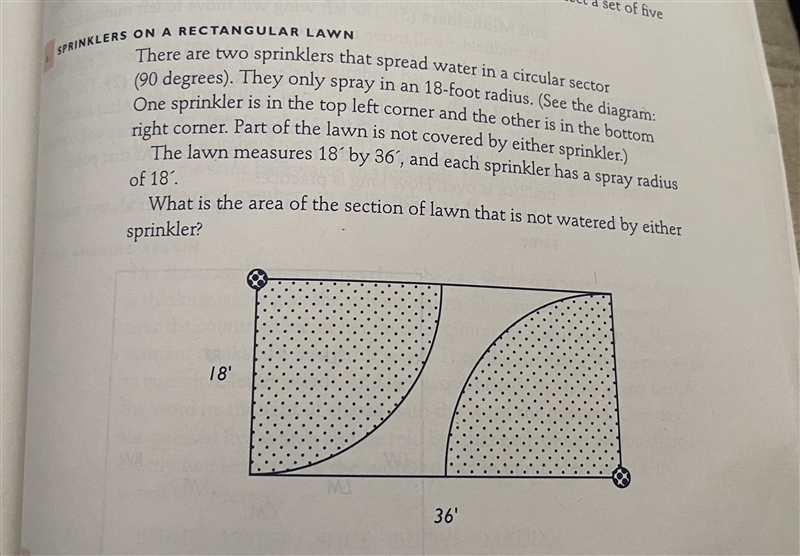 There are two sprinklers that spread water in a circular sector (90 degrees). They-example-1