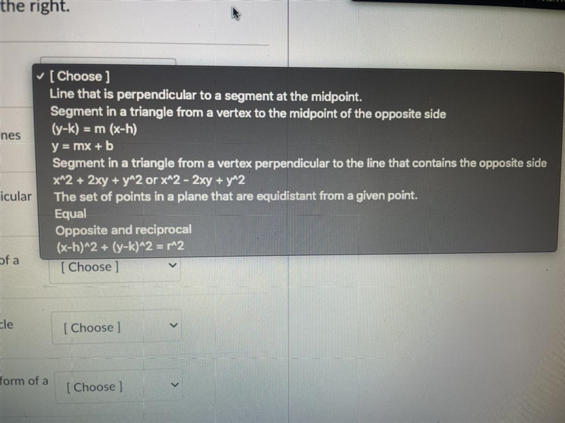 Match the definition in the picture below 1.Slopes of parallel lines2.Slopes of perpendicular-example-1