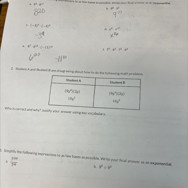 Student A and Student B are disagreeing about how to do the following math problem-example-1