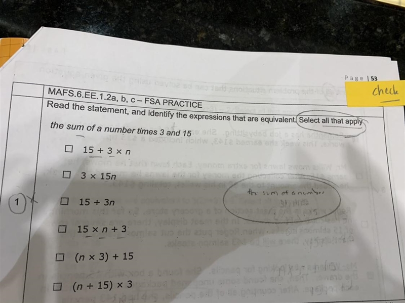 SVPage 53SrideriocheckMAFS.6.EE.1.2a, b, c-FSA PRACTICERead the statement, and identify-example-1